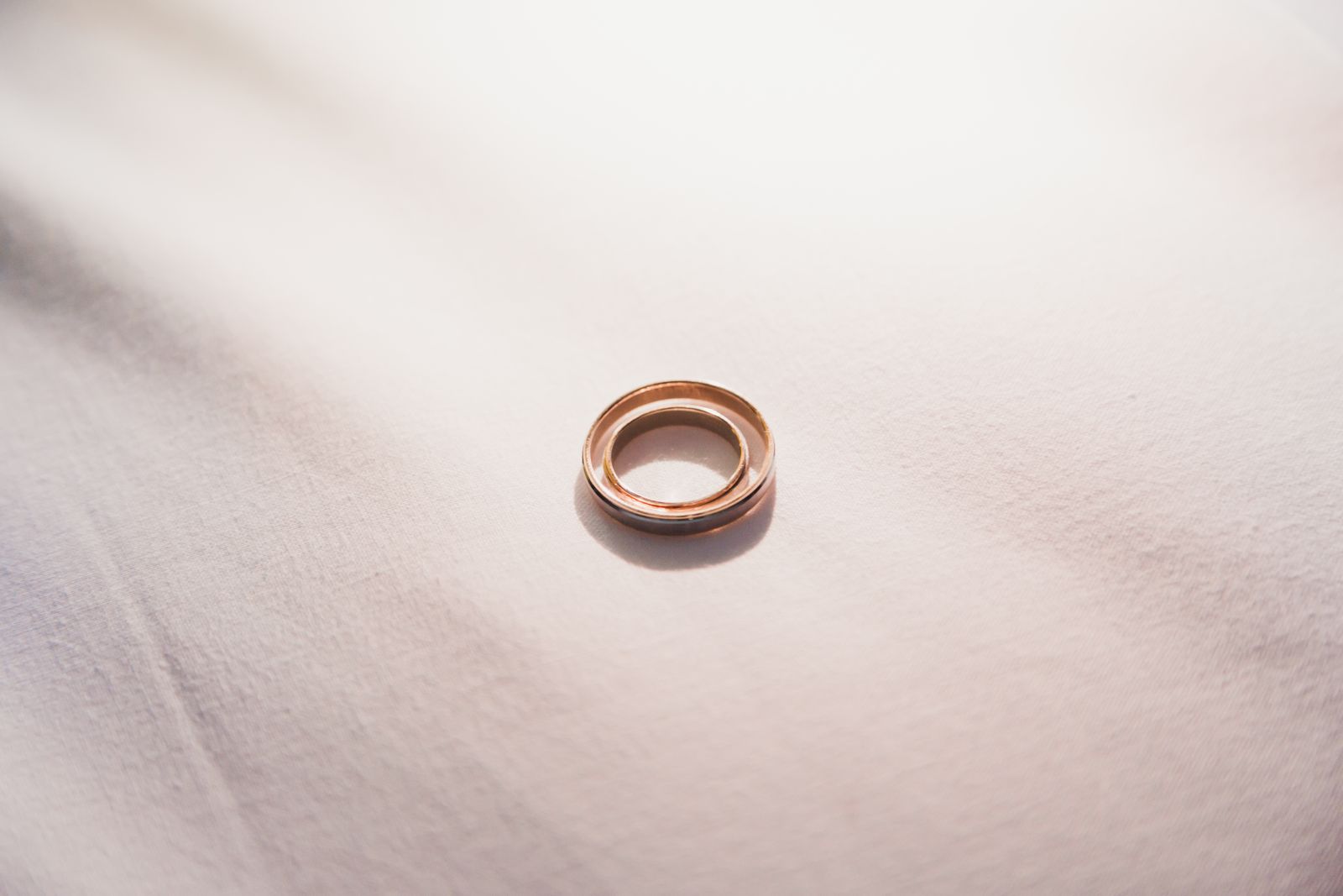 Plain gold-colored ring on a pale background