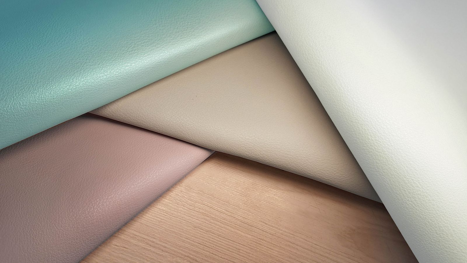 Several fabric swatches display different weave patterns and colors